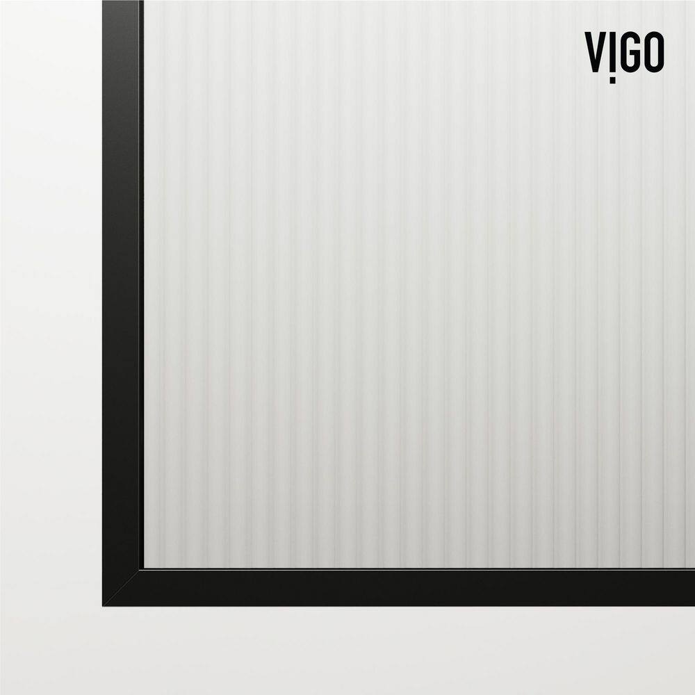 Mosaic Matte Black 34" x 74" Fluted Glass Shower Screen