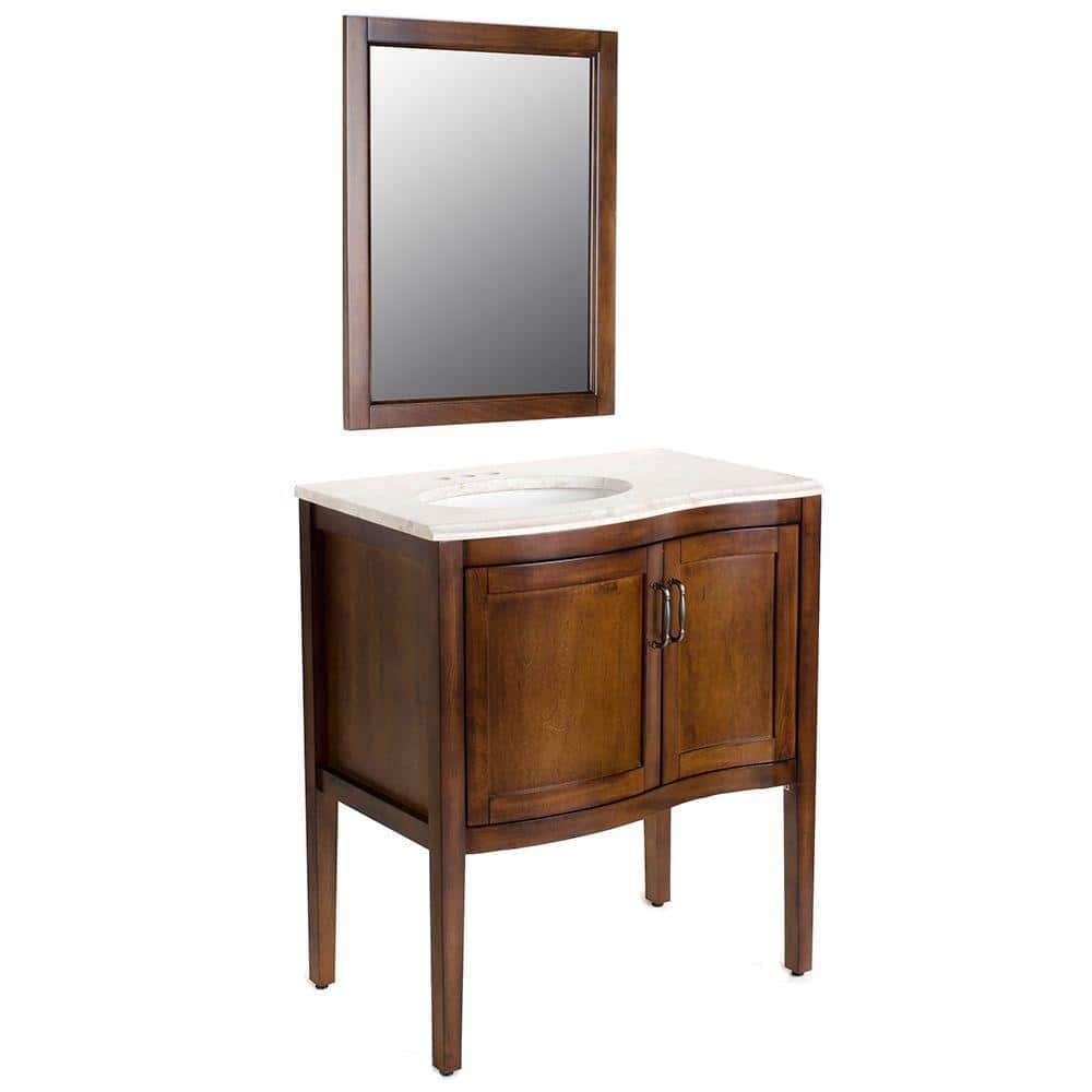 Home Decorators Collection Florence 30 in. Vanity in Cognac with Stone