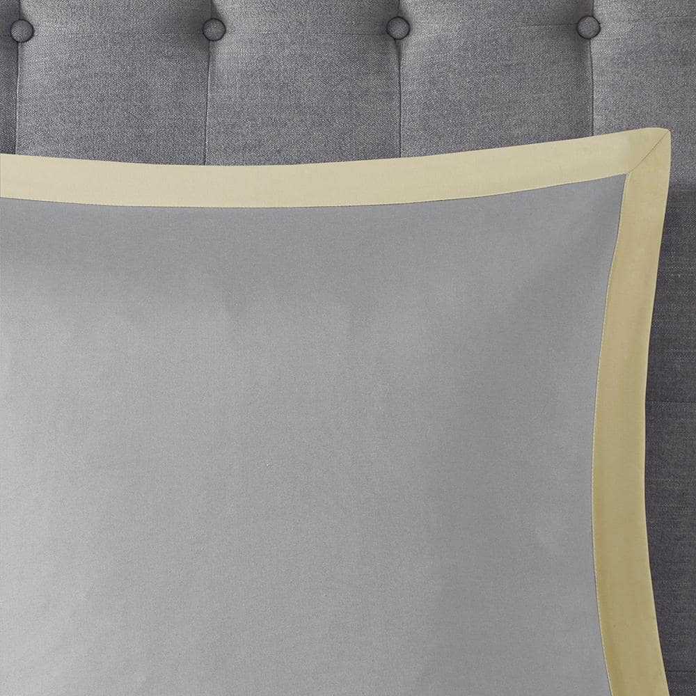 Shawnee Yellow and Gray 8-Piece Queen Microfiber Comforter Set