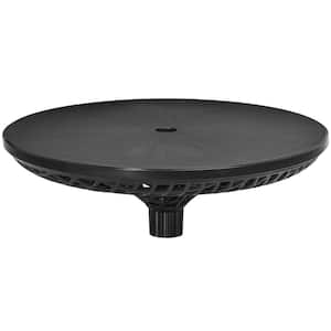 Outdoor Polypropylene Adjustable Patio Umbrella Base Table Tray in Black