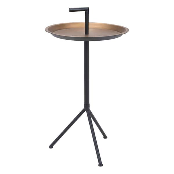 ZUO Mercy 15.9 in. Gold 28.7 in. Round Side Table