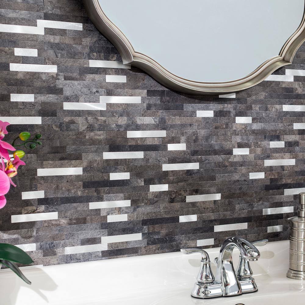 Oyster Composite Peel and Stick Backsplash Tile, 12in x 5.8in