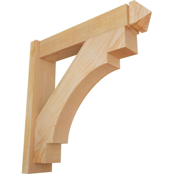 Ekena Millwork 6 in. x 28 in. x 28 in. Douglas Fir Merced Arts and Crafts Rough Sawn Outlooker