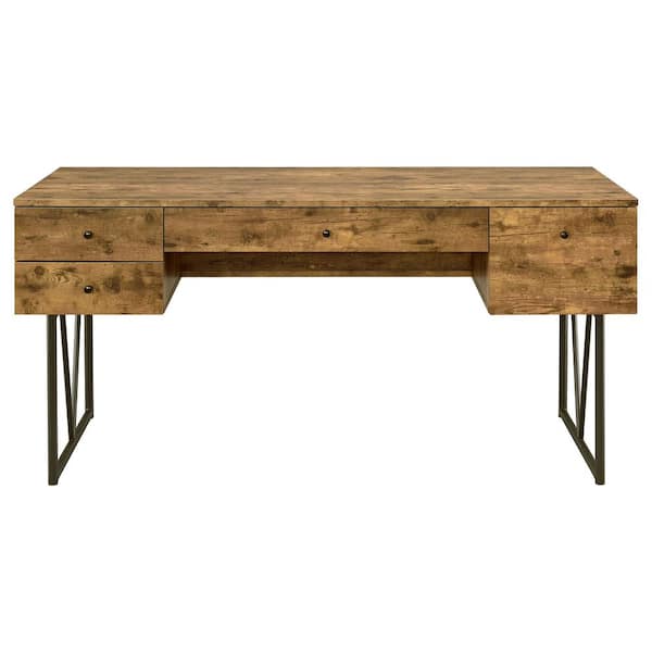 Coaster Analiese 4-drawer Writing Desk Antique Nutmeg 800999 - The
