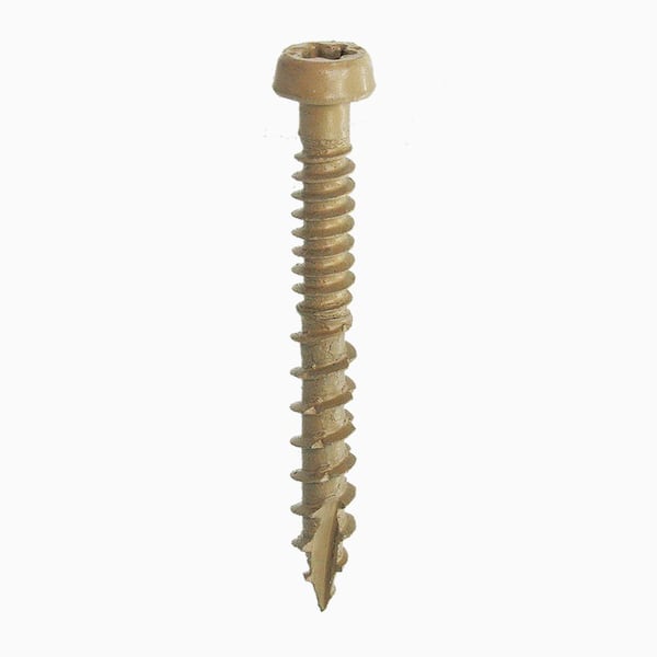 DECKMATE #8 x 1-5/8 in. Tan Coarse Polymer-Plated Steel Torx Bugle
