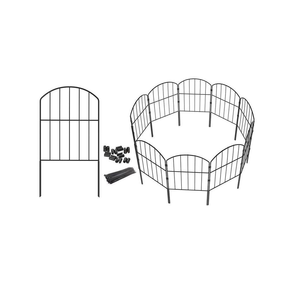 10 ft. L x 2.36 in. H Black Metal No Dig Installation Decorative Animal Barrier Garden Fence Panels 10-Pack price history on PriceWatchPro