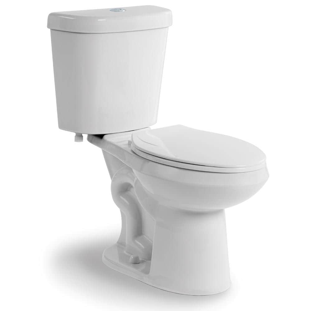 Glacier Bay 2-Piece 1.1 GPF/1.6 GPF High Efficiency Dual Flush Complete Elongated Toilet in White, Seat Included (6-Pack )