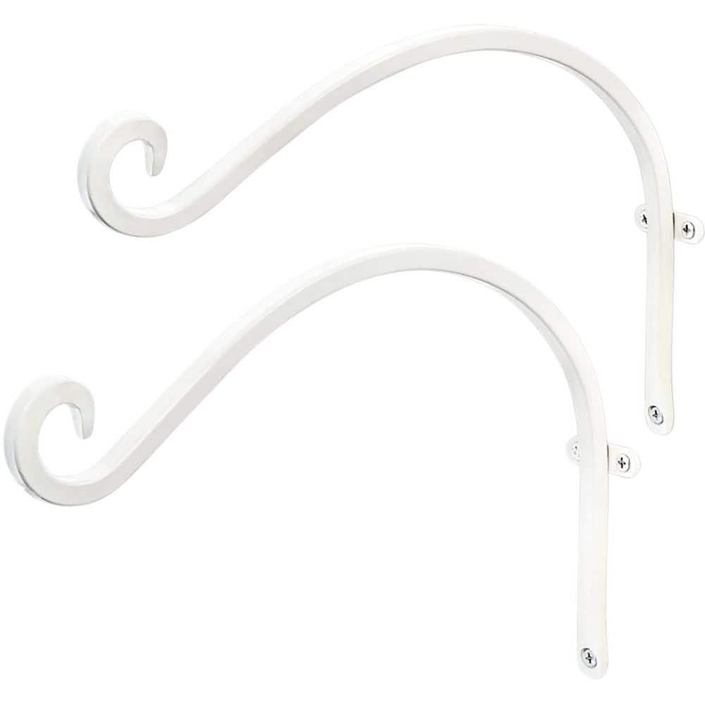 12-Inch Wall Mounted White Steel Outdoor Plant Bracket Hooks Triangle Heavy Duty for Hanging Basket 2 Pack price history on PriceWatchPro