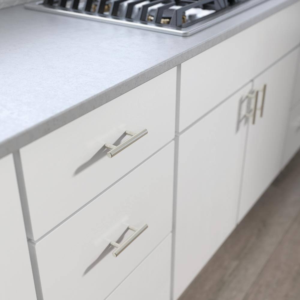 Brushed Steel Modern Bar Pull with Mounting Hardware