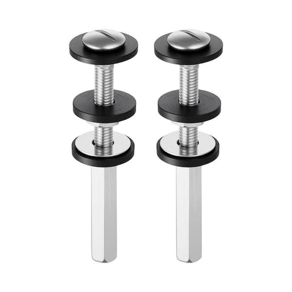 Universal Toilet Seat Bolts Kit, 2PCS Heavy Duty Stainless Steel Toilet Tank Bolts, Replacement Kit with Nuts, Washers