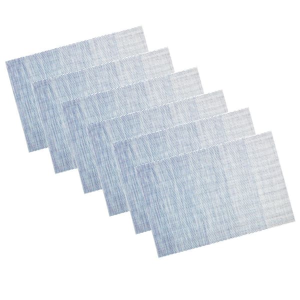 Kraftware EveryTable 18 in. x 12 in. Blue Waves PVC Placemat (Set of 6)