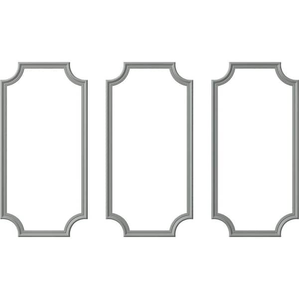 Ekena Millwork 24 in. W x 48 in. H Unfinished Polyurethane Claremont Panel Moulding Kit (Triple Panel)