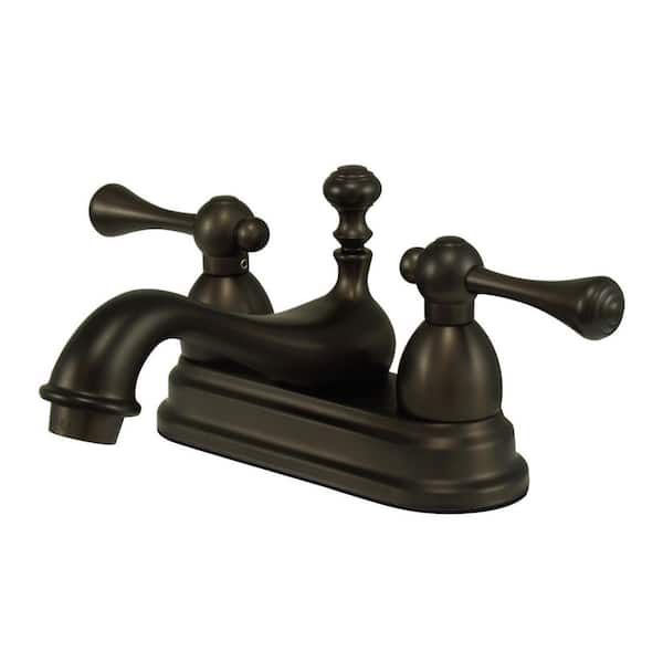 Kingston Brass Vintage 4 in. Centerset 2-Handle Bathroom Faucet with Brass Pop-Up in Oil Rubbed Bronze