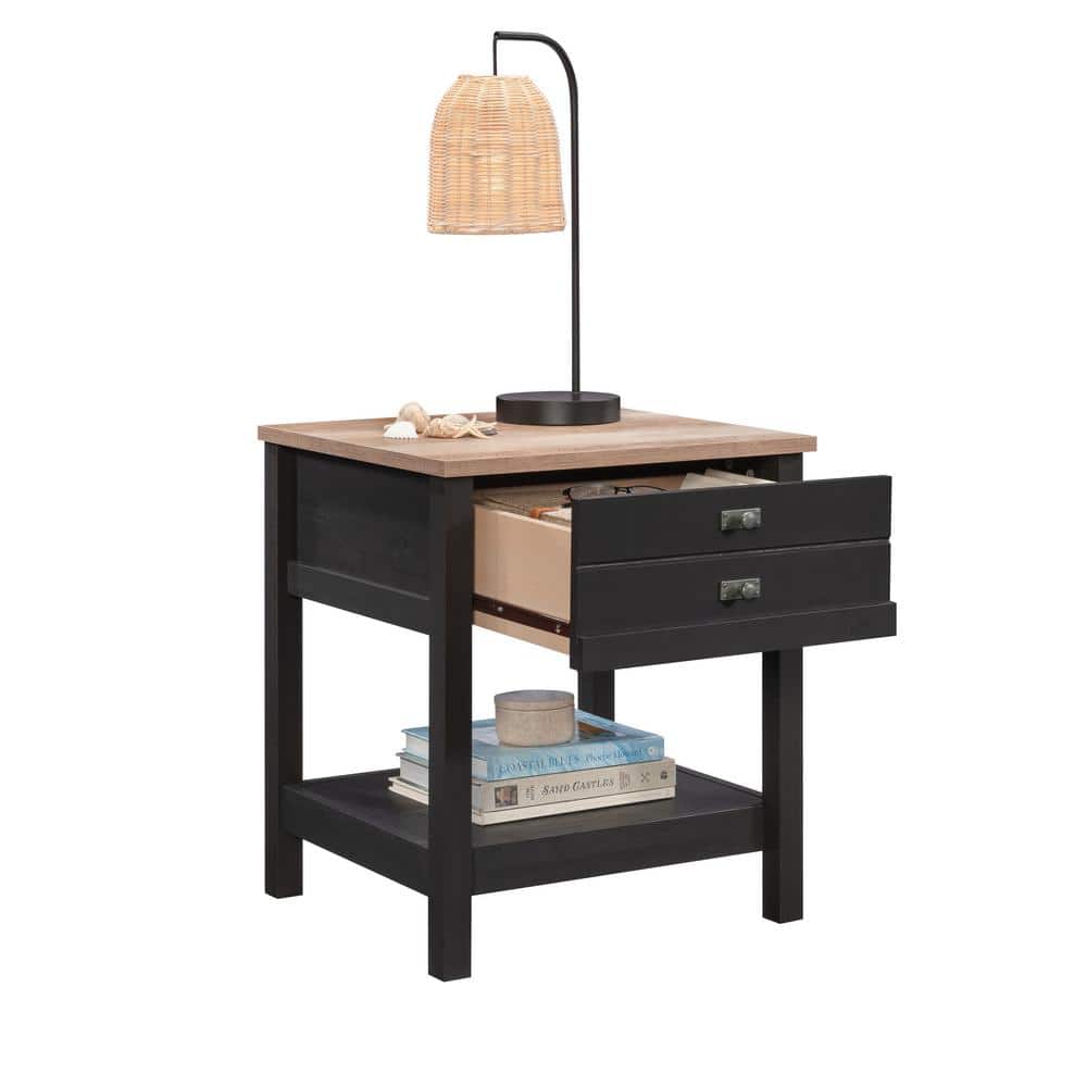 Cottage Road Raven Oak Nightstand with Lintel Oak Accent