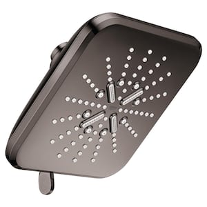 Rainshower SmartActive 3-Spray Patterns 1.75 GPM 6.5 in. Square Wall Mount Fixed Shower Head in Hard Graphite