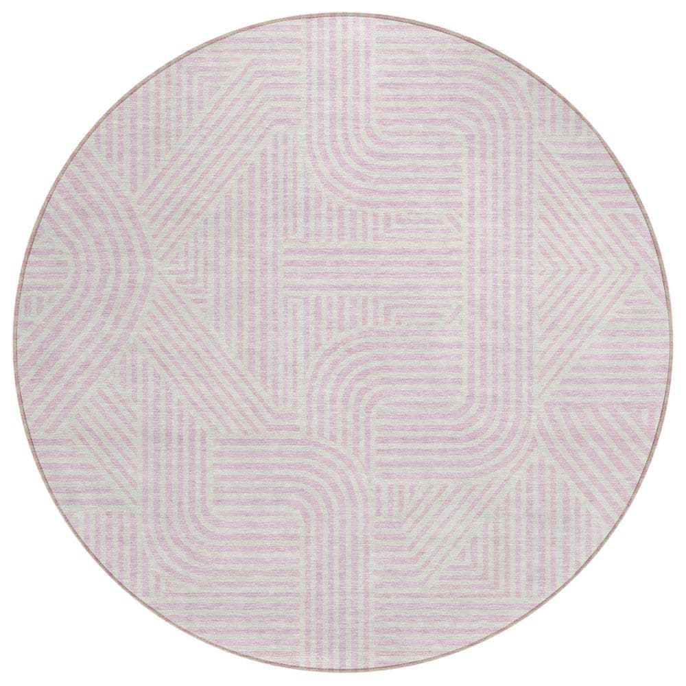Chantille Machine Washable Indoor/Outdoor Abstract ACN917 Pink 8 ft. x 8 ft. Area Rug price history on PriceWatchPro