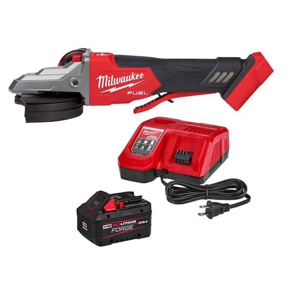 M18 FUEL 18V Lithium-Ion Brushless Cordless 5 in. Flathead Braking Grinder with Paddle Switch w/ 8. 0Ah Battery/Charger
