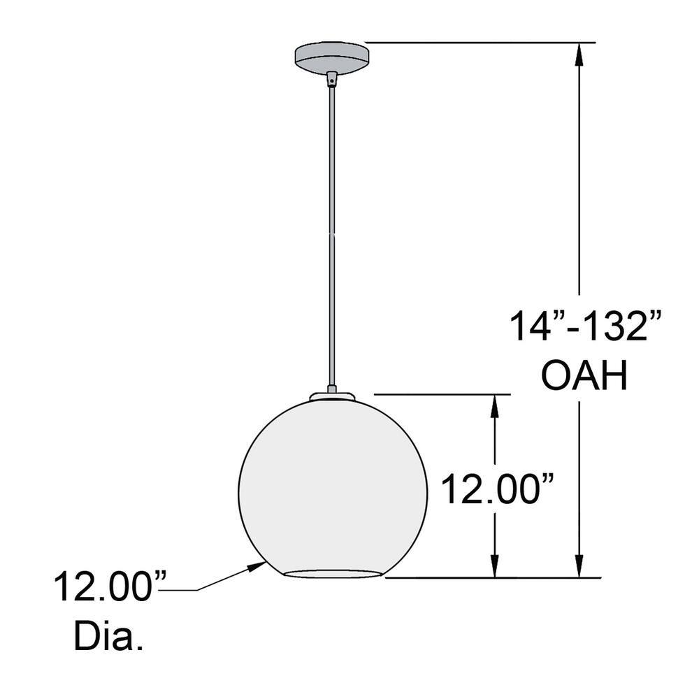 12" Copper Glass Globe LED Pendant Light