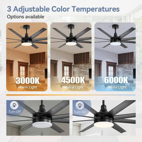 Breezary Archer 65 in. Integrated LED Indoor Black Ceiling