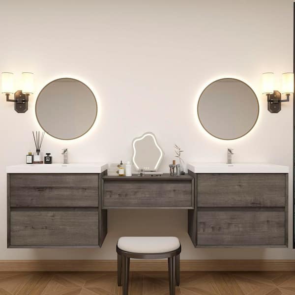 Ella Element 102 in. W x 22 in. D x 35 in. H Double Sink Bath