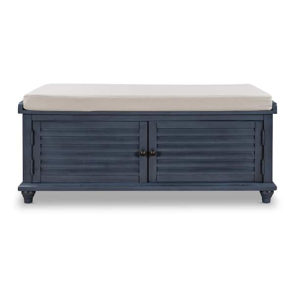 Utopia 4niture Dyan Blue Storage Bench (19.40 in. H x 43.40 in. W x 15.75 in. D)