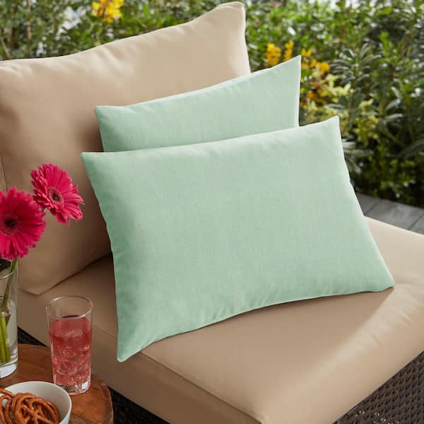 Green outdoor lumbar pillow best sale