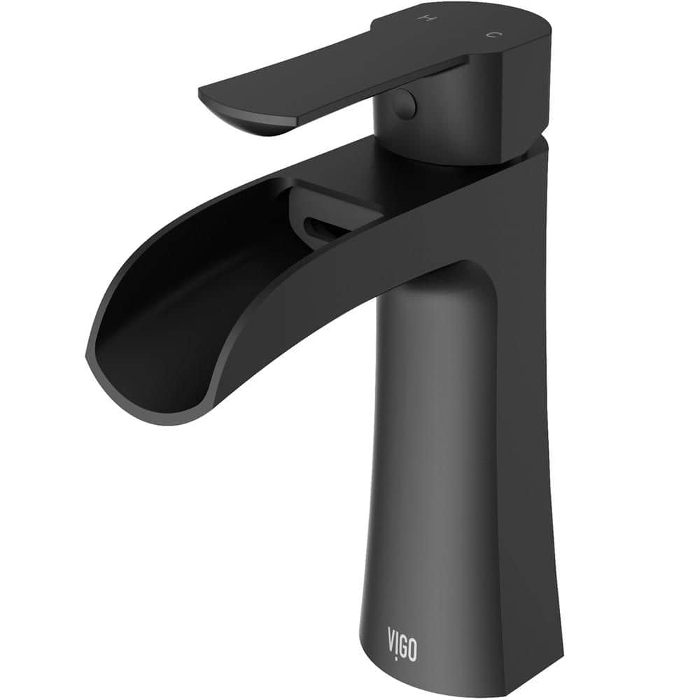 Paloma Single Hole Single-Handle Bathroom Faucet in Matte Black