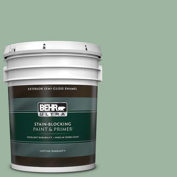 BEHR ULTRA 5 gal. #S410-4 Copper Patina Semi-Gloss Enamel Exterior Paint & Primer
