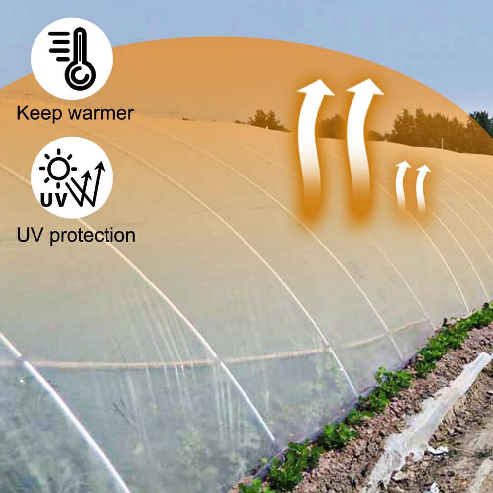 Clear 12' x 25' Polyethylene Greenhouse Film with UV Protection