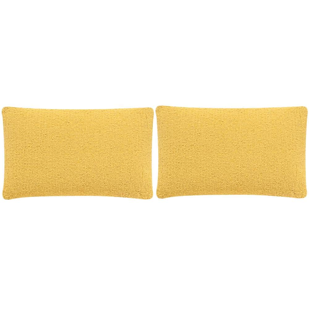 Sunshine Yellow Rectangular Polyfill Outdoor Pillow Set