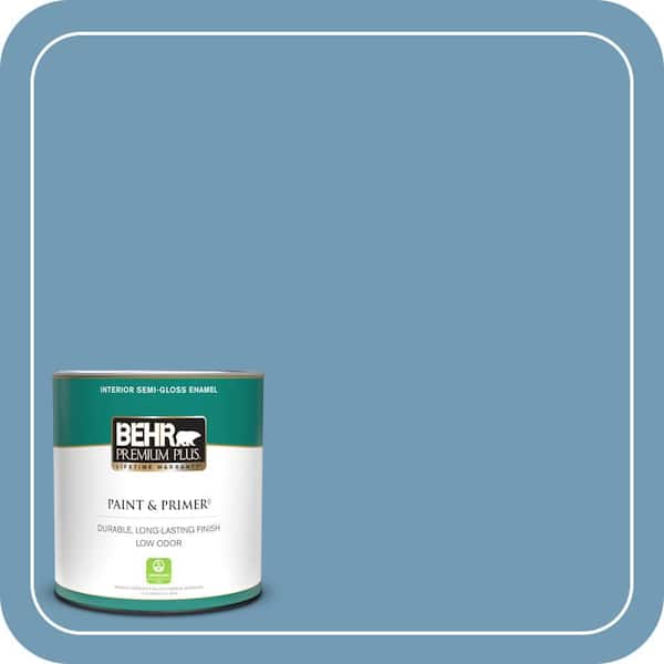 BEHR PREMIUM PLUS 1 qt. #560D-5 Ocean View Semi-Gloss Enamel Low Odor Interior Paint & Primer