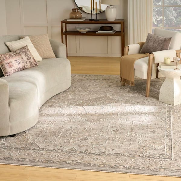 Harbor Grey 10 ft. x 13 ft. Floral Traditional Area Rug