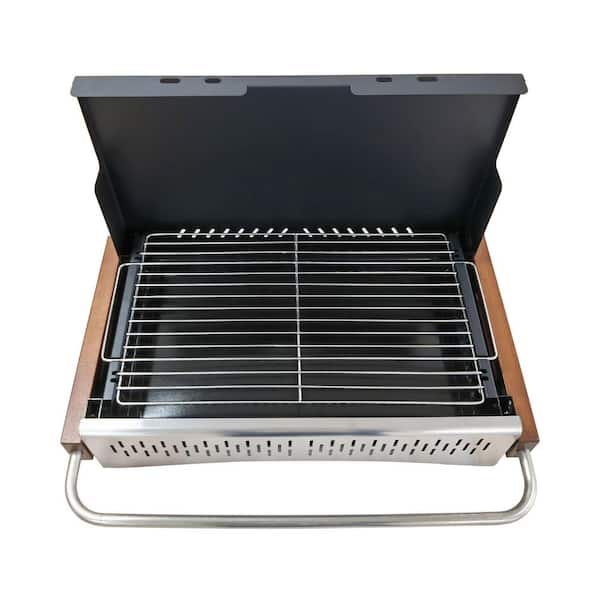 GASONE XL Portable Charcoal Grill Foldable Briefcase in Black with