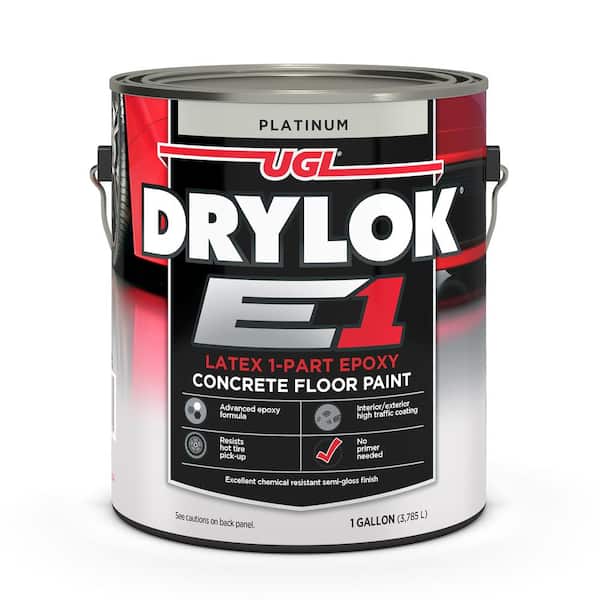 DRYLOK E1 1 gal. Platinum Semi-Gloss 1-Part Epoxy Concrete Floor Paint