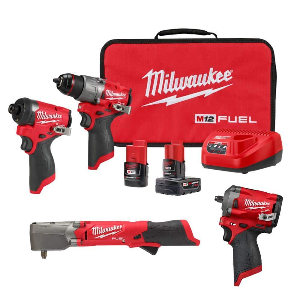 M12 FUEL 12-Volt Li-Ion Brushless Cordless Hammer Drill/Impact Wrench/Impact Driver Combo Kit (2-Tool)with Impact Wrench -  Milwaukee