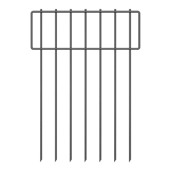 Oumilen 16.7 in. H x 13 in. L Decorative Garden Fence Rust Resistant Metal Fence, 7 Wire T (Pack of 20)