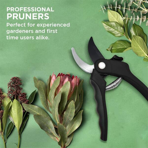 Dyiom Red 8 in. Professional Heavy-Duty Bypass Pruning Shears Hand Pruner for Gardening