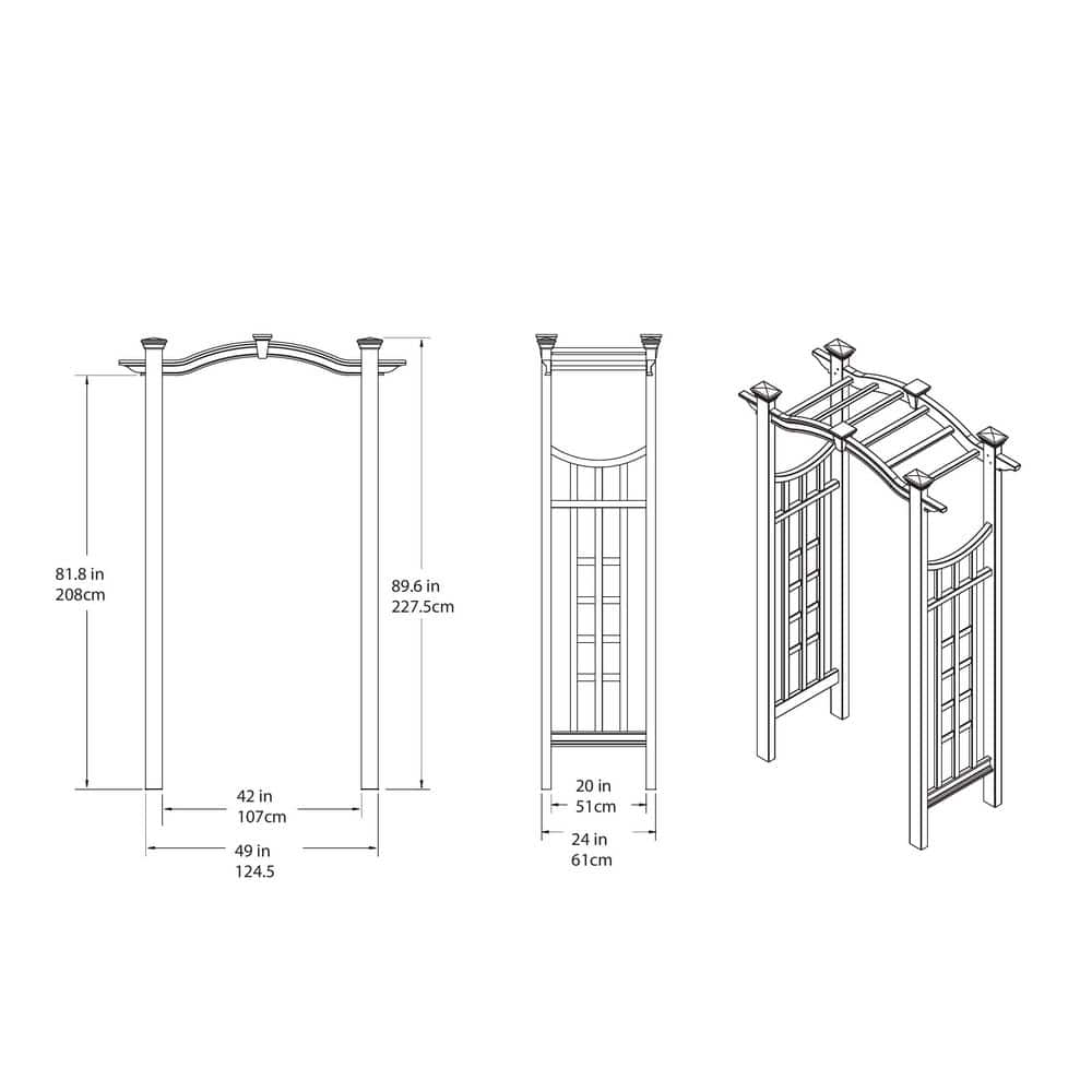Florence White Vinyl Arched Garden Arbor