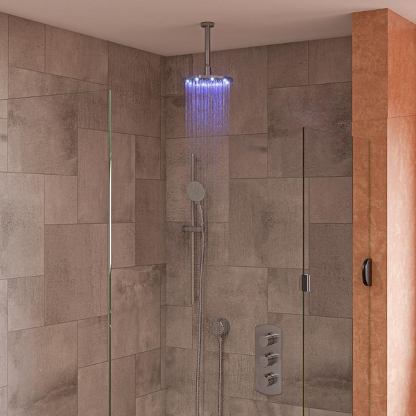 ALFI BRAND 1-Spray 8 in. Single Ceiling Mount Fixed Rain Shower Head in Brushed Nickel