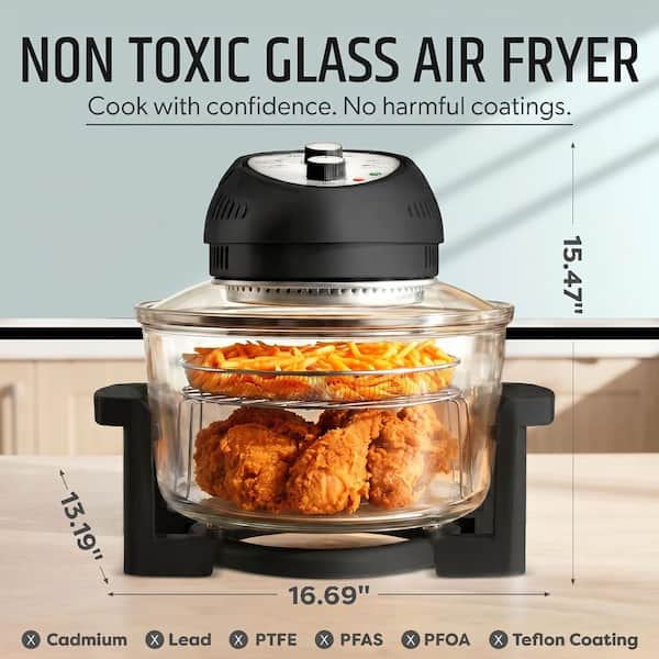 GRANITESTONE 16 Qt. Black Oil-less Air Fryer with Built-In Timer