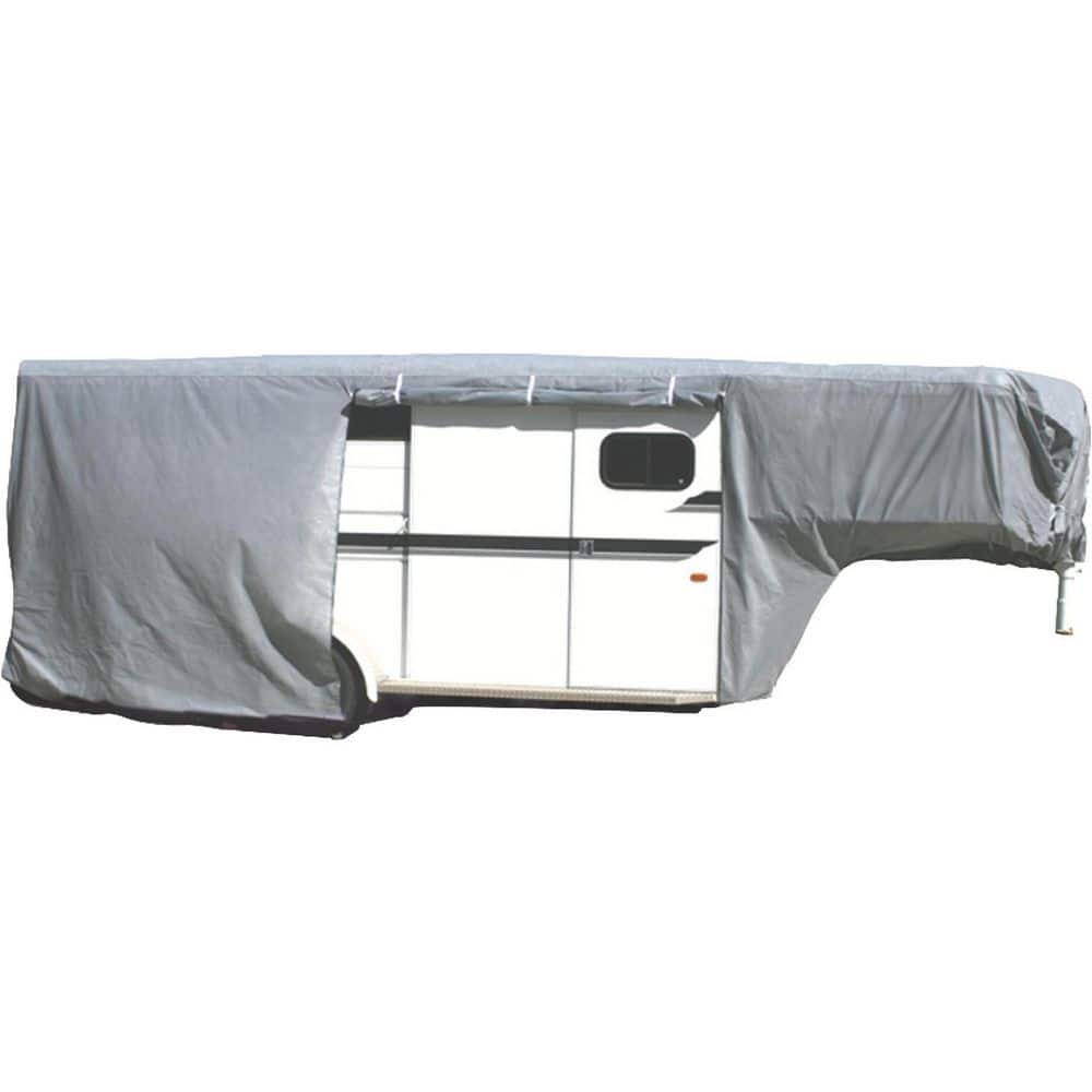 Gooseneck Horse Trailer Cover, Gray SFS AquaShed Top/Gray Polypropylene Sid