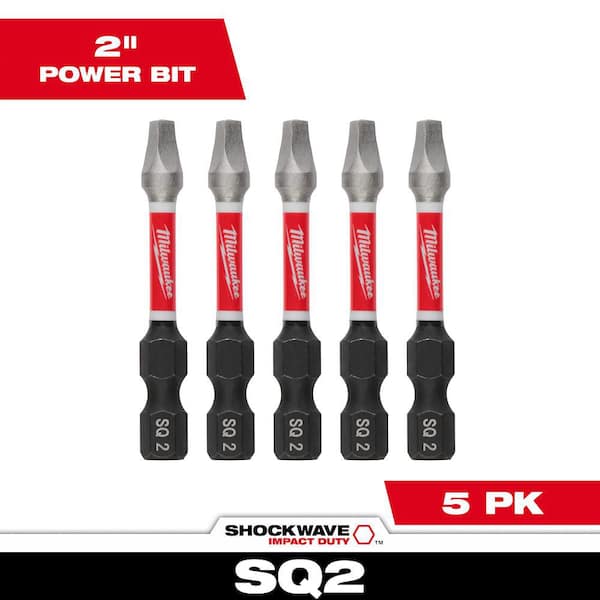 SHOCKWAVE Impact Duty 2 in. Square #2 Alloy Steel Screw Driver Bit (5-Pack)