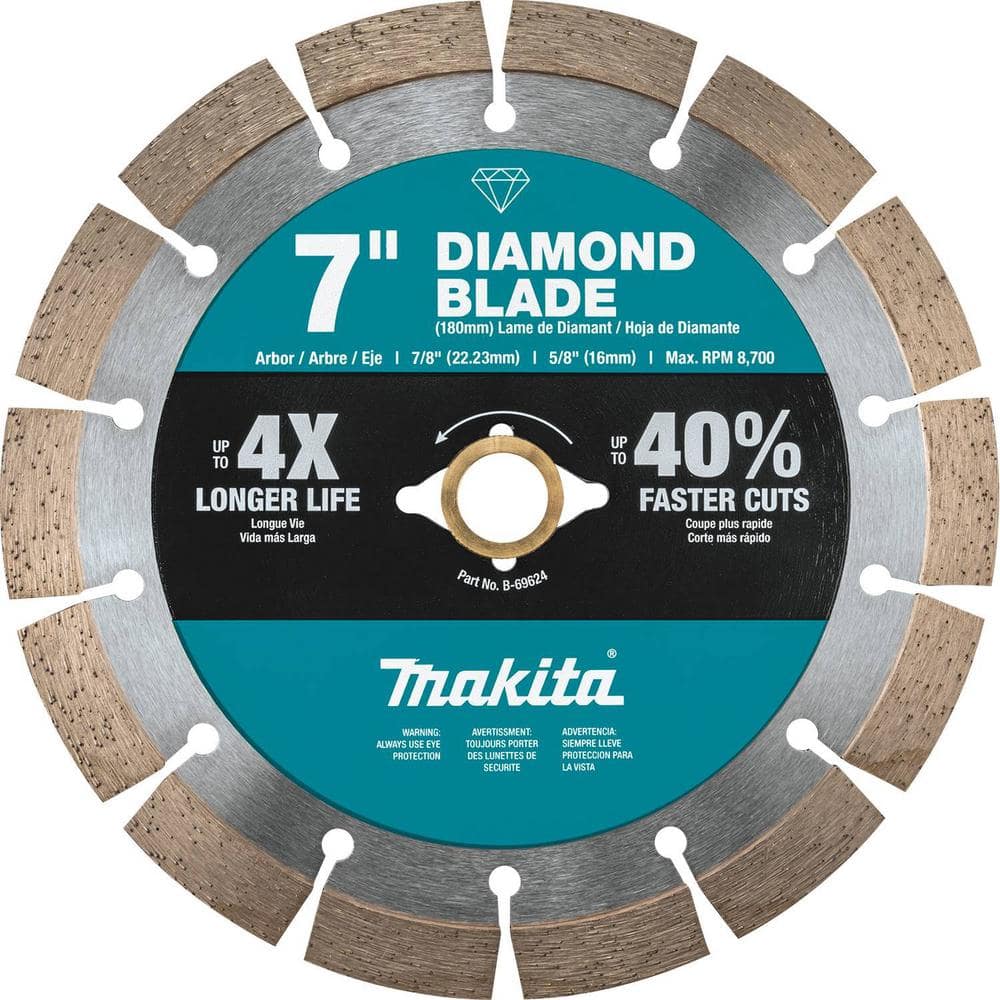 Makita 7 in. Segmented Rim Diamond Blade for General Purpose B-69624 - The  Home Depot