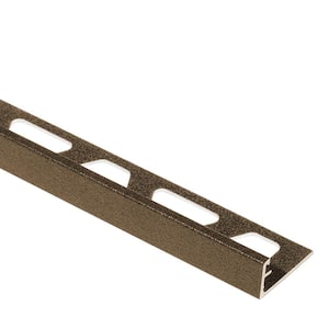 Schiene Bronze Textured Color-Coated Aluminum 3/8 in. x 8 ft. 2-1/2 in. Metal Tile Edging Trim