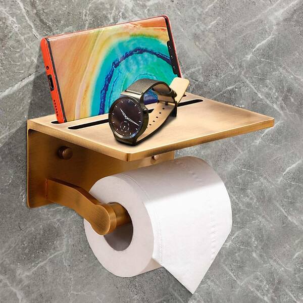 Smarthome Double Toilet Paper Holder with Shelf, Commercial Toilet