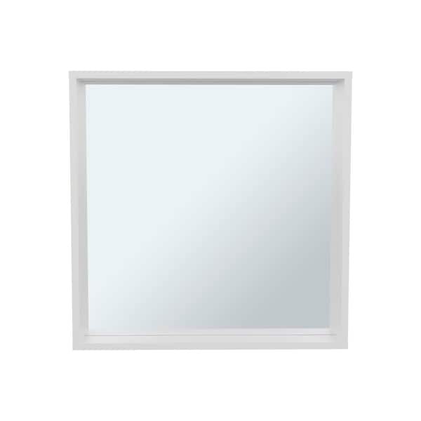 23.6 in. W x 23.6 in. H Square MDF Medicine Cabinet with Mirror in White