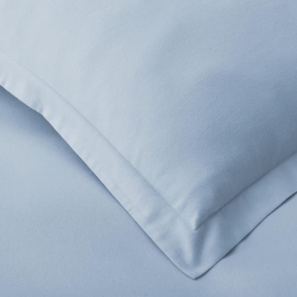 Company Cotton Solid  Flannel Powder Blue Standard Pillowcase (Set of 2)