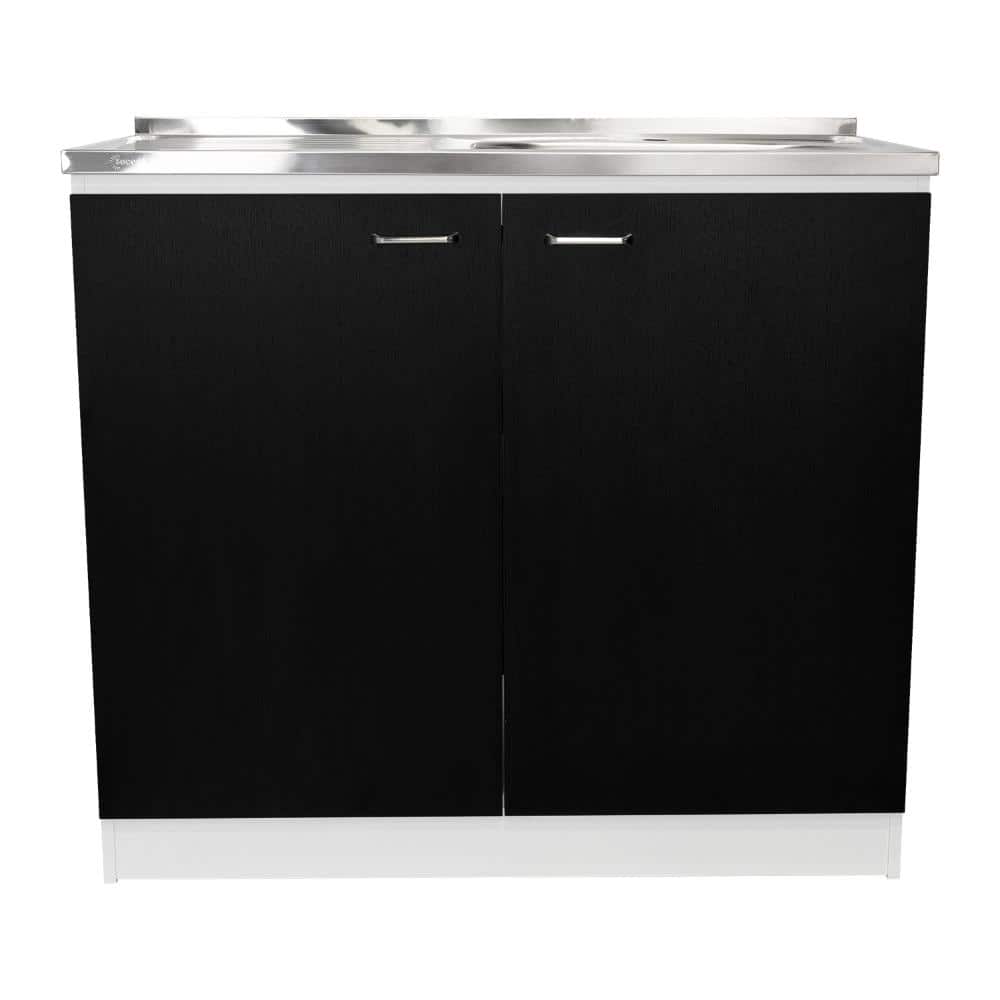 Napoles Utility Sink With Cabinet, Double Door, One Shelf -White / Black price history on PriceWatchPro