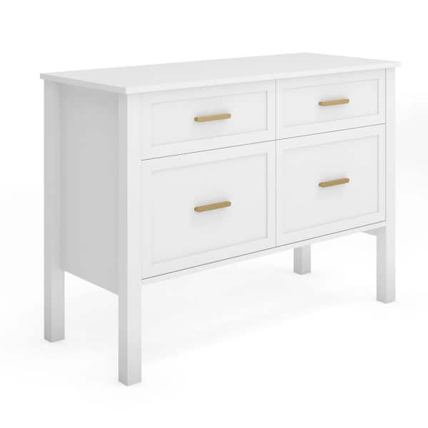 Hutton Shaker Style Home Office 4-Drawer White Engineered Wood 39.25 in. W Lateral File Cabinet