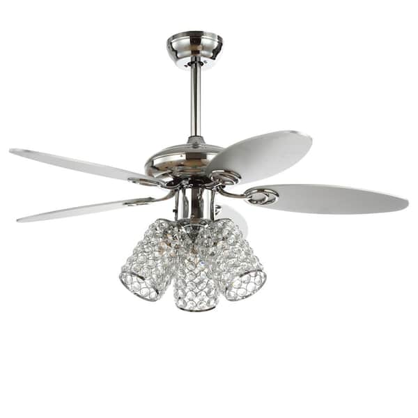 Light Crystal Led Ceiling Fan With, Ceiling Fan Light Globes Home Depot